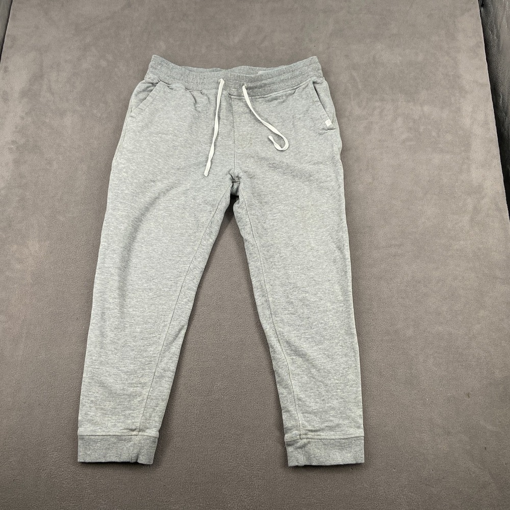 Outerknown Sweatpant Mens Large Heather Gray Cotton Mid Rise Tapered Leg Running